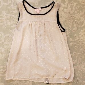Cream polka dot tank top